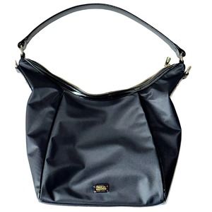 Frances Valentine Satin Patent Leather Hobo ~ Black
